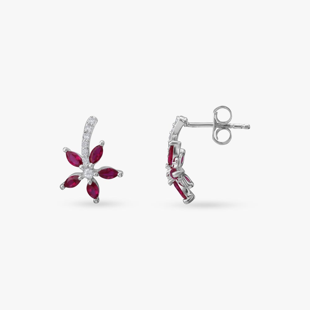 Cascading Crimson Silver Pendant and Earrings Set,,hi-res image number null
