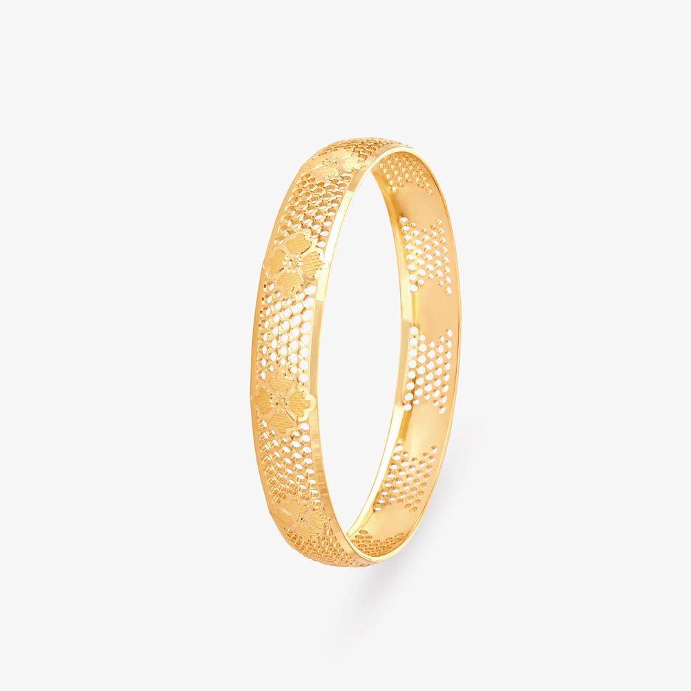 Honeycomb Gold Bangle,,hi-res image number null