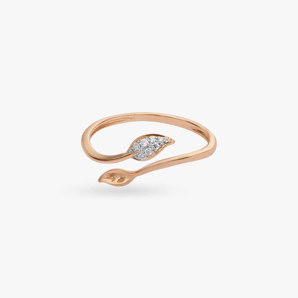 Diamond & Polish Double Leaf Ring,,hi-res image number null