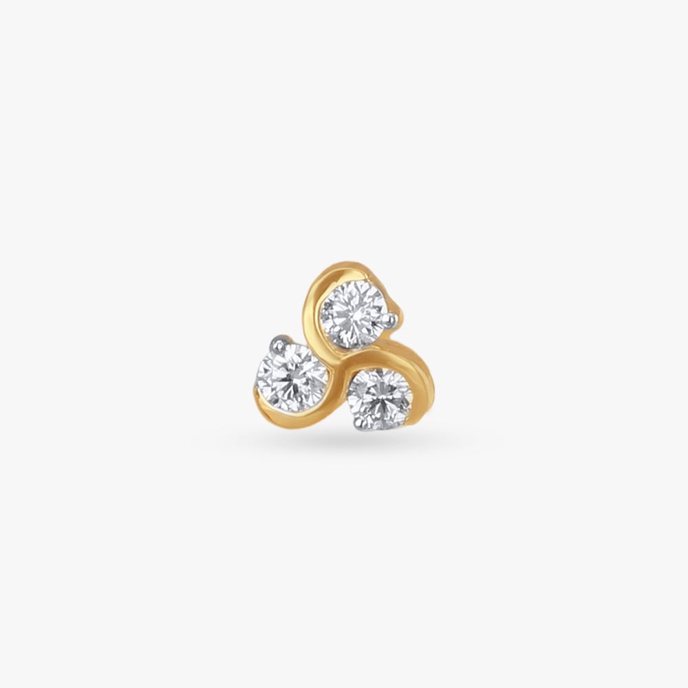Gleaming Cluster Diamond Nose Pin,,hi-res image number null