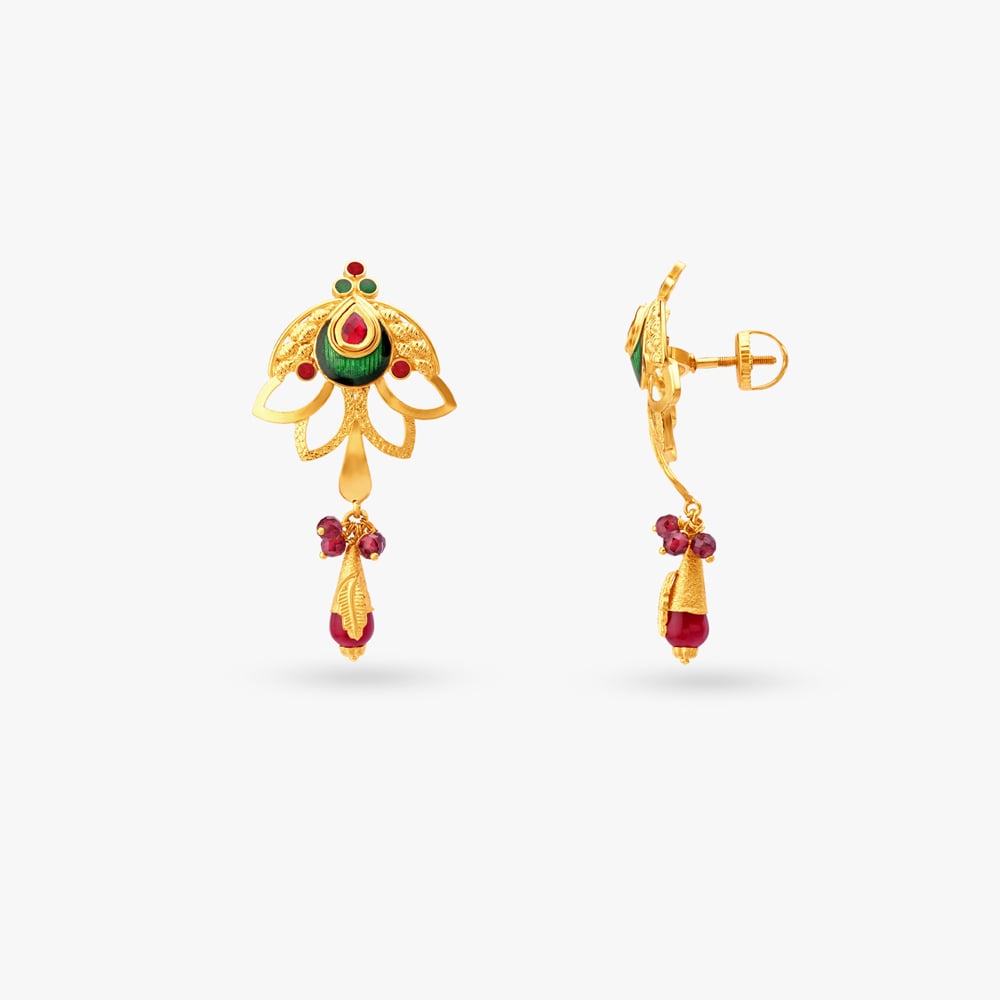 Antique Gold Pendant and Earrings Set,,hi-res image number null