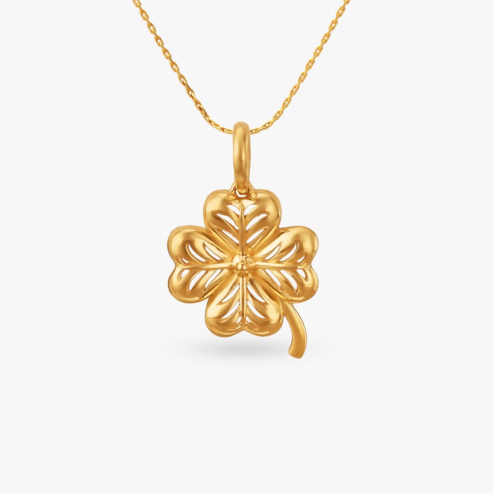 

Clover Bloom Gold Pendant for Kids