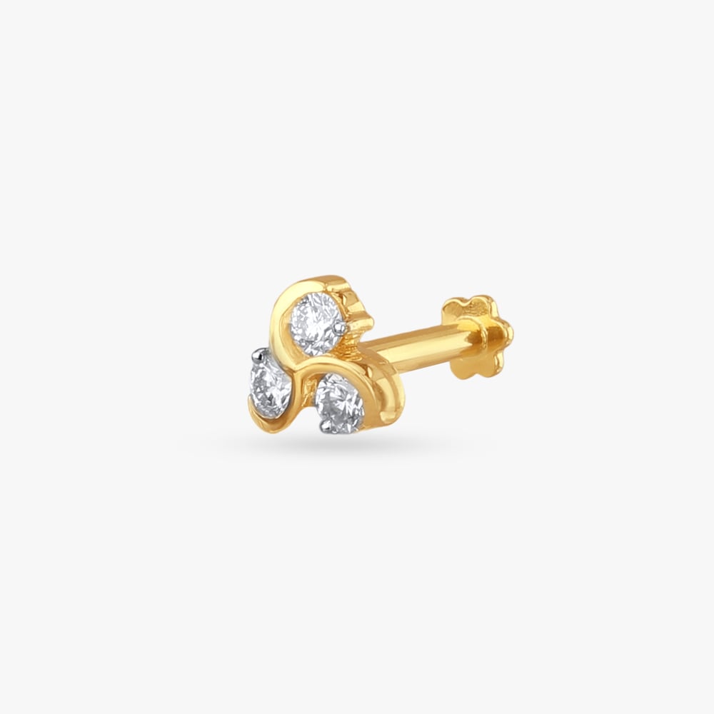 Gleaming Cluster Diamond Nose Pin,,hi-res image number null