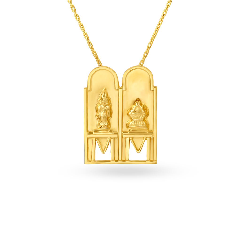 Spiritual Temple Religious Gold Thali Pendant