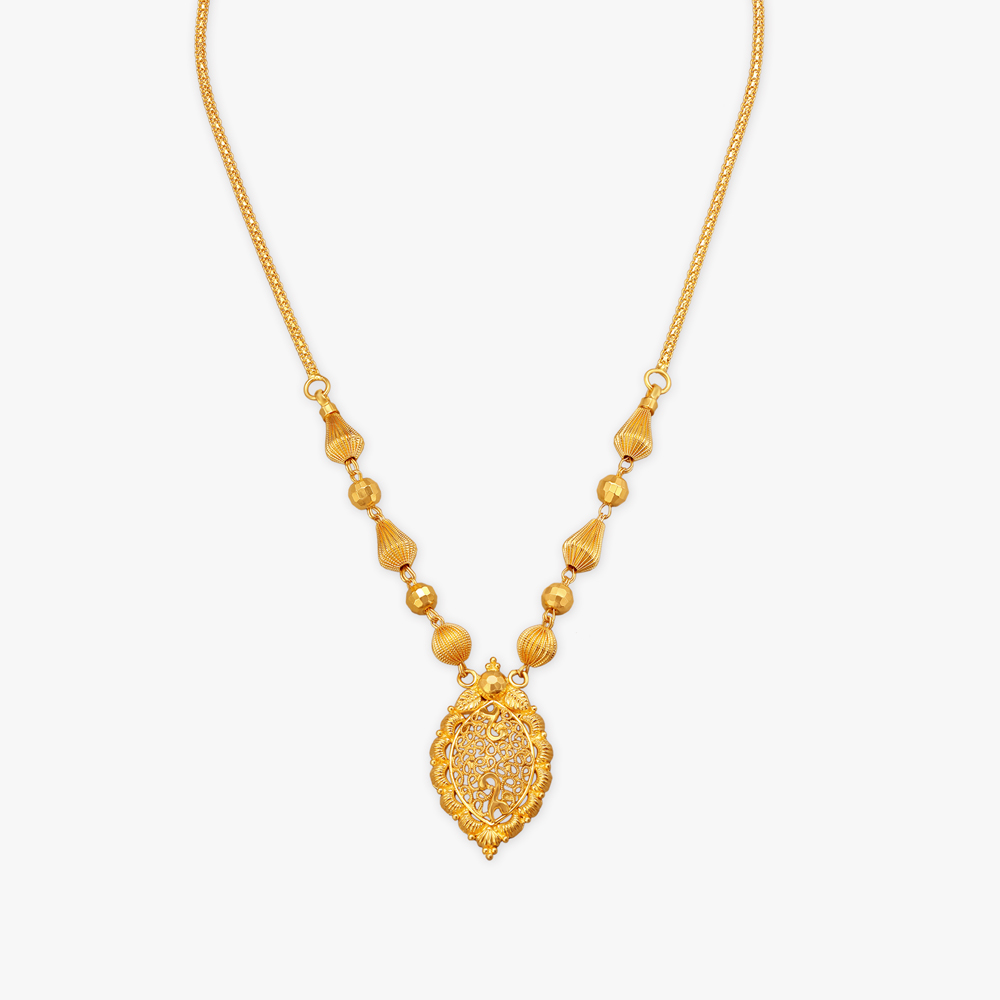 Beaded Elegance Gold Necklace Set,,hi-res image number null