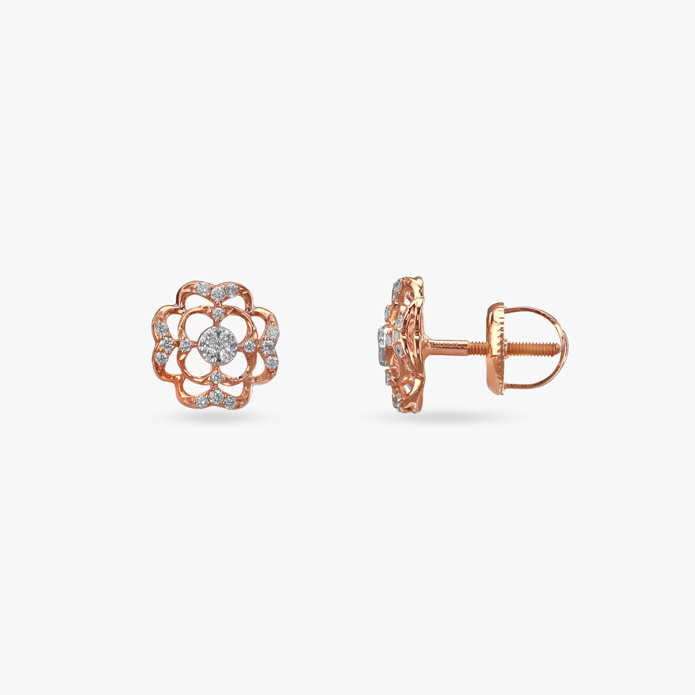 Rosy Bloom Diamond Pendant and Earrings Set,,hi-res image number null