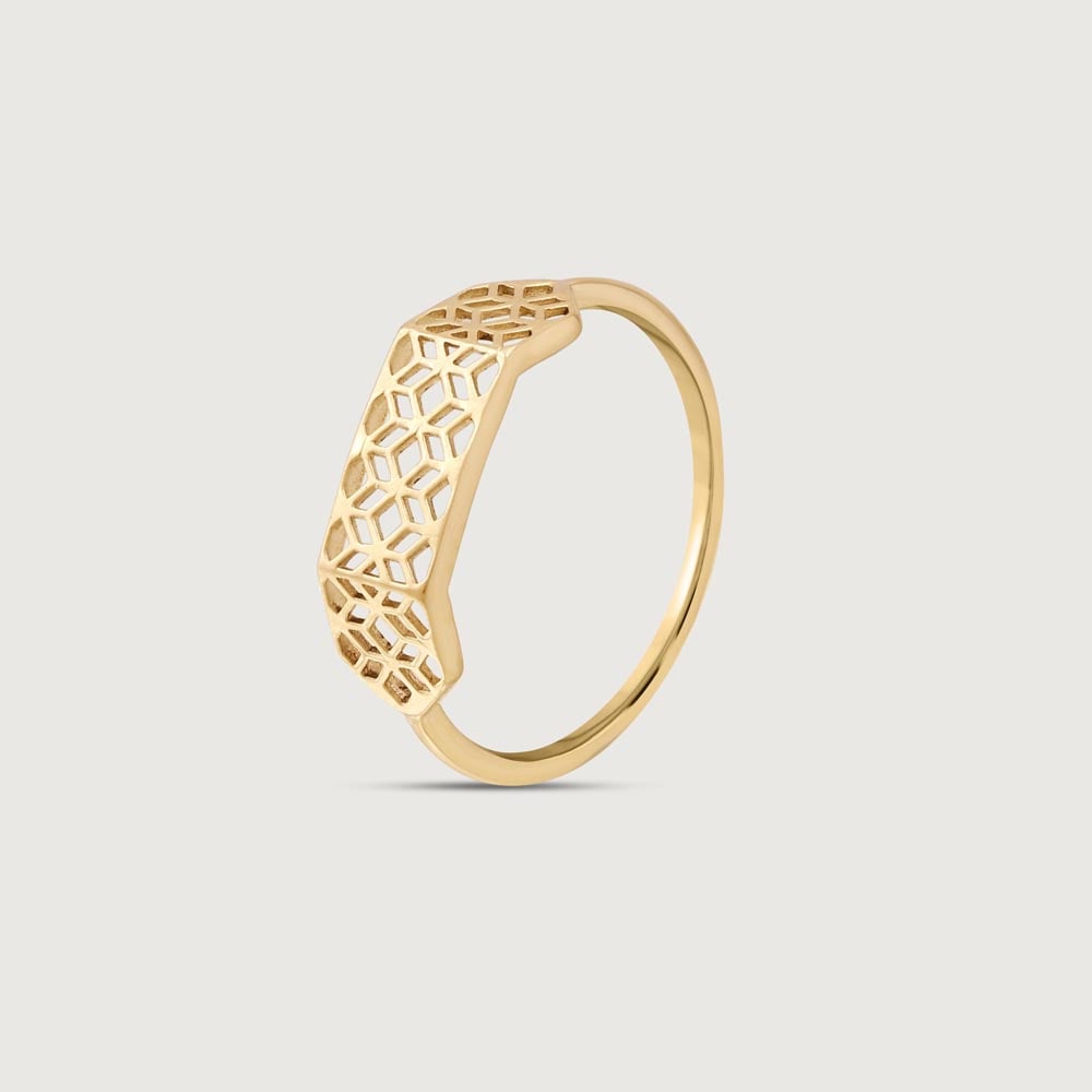 Chic Lattice Gold Ring,,hi-res image number null