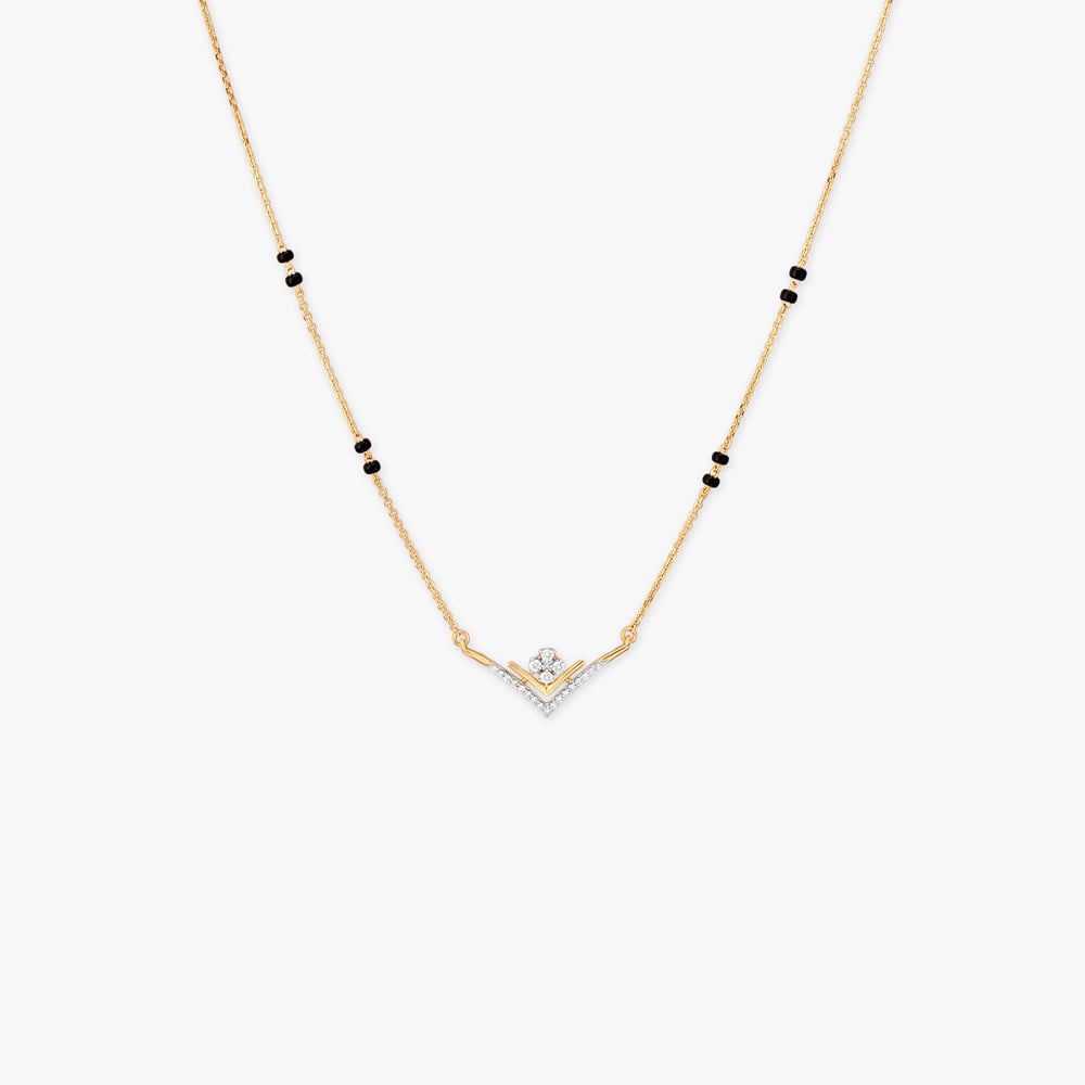 Floral Peak Diamond Mangalsutra,,hi-res image number null