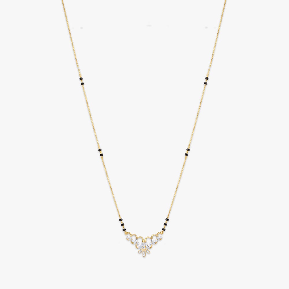 Whimsical Wave Diamond Mangalsutra,,hi-res image number null