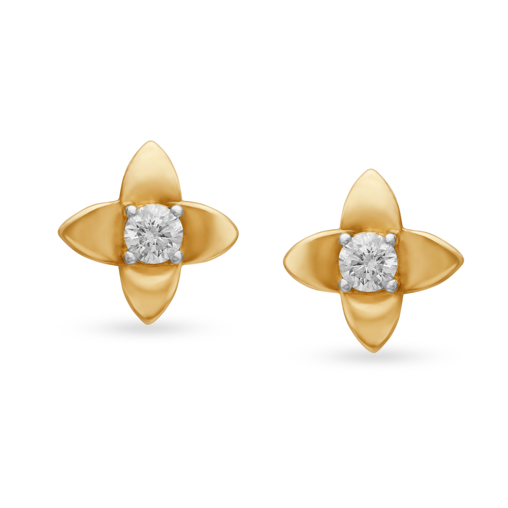 Floral Diamond Stud Earrings