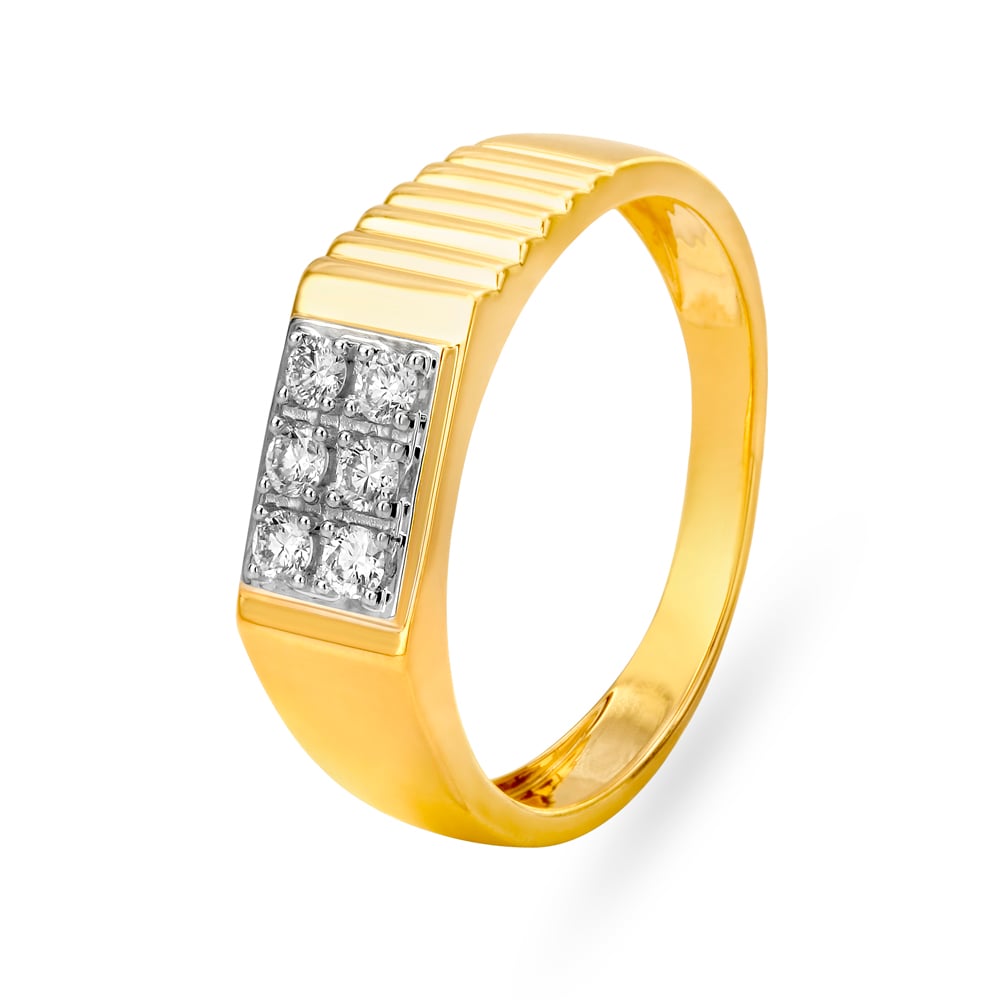 

Traditional Rectangle Motif Diamond Finger Ring For Men