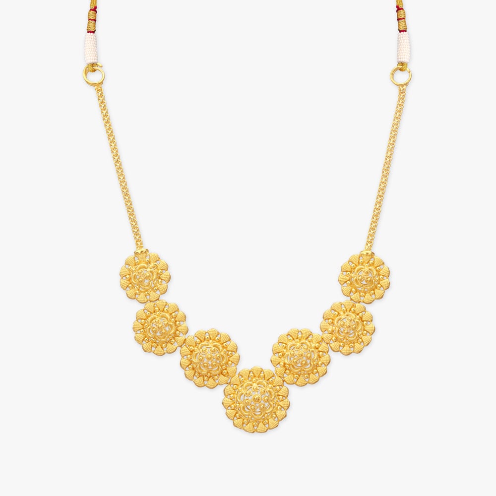 Ripple Rosette Gold Necklace Set,,hi-res image number null