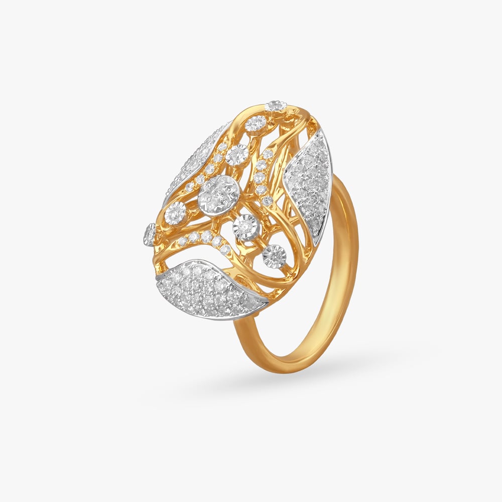 Sculpted Serenity Diamond Finger Ring,,hi-res image number null