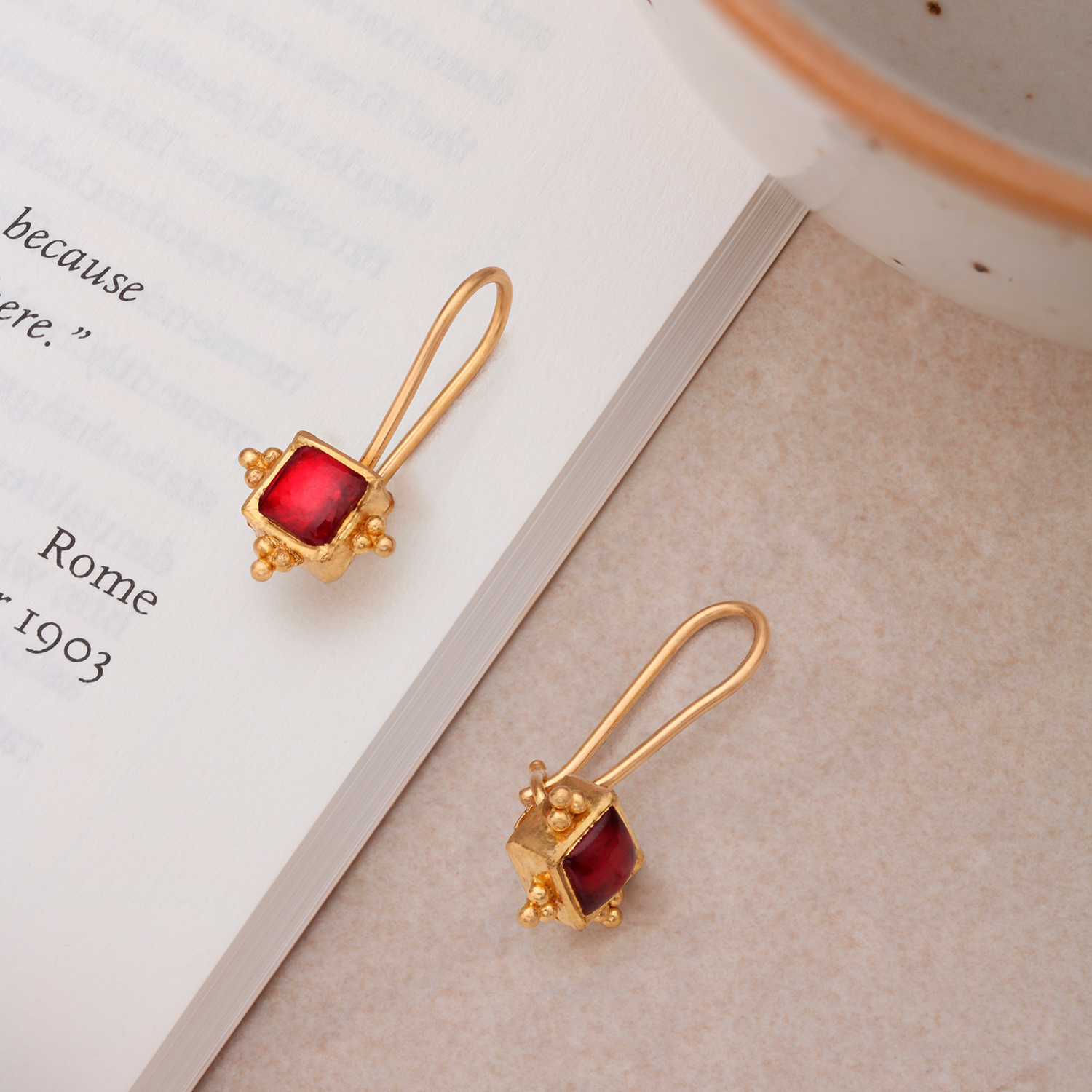 Glossy Cubical Drop Earrings,,hi-res image number null