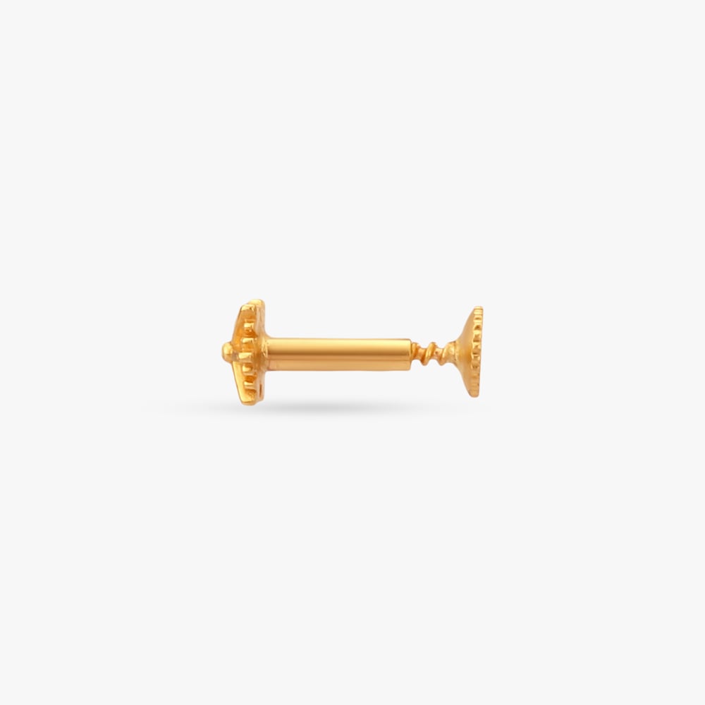 Radiant Starburst Gold Nose Pin,,hi-res image number null