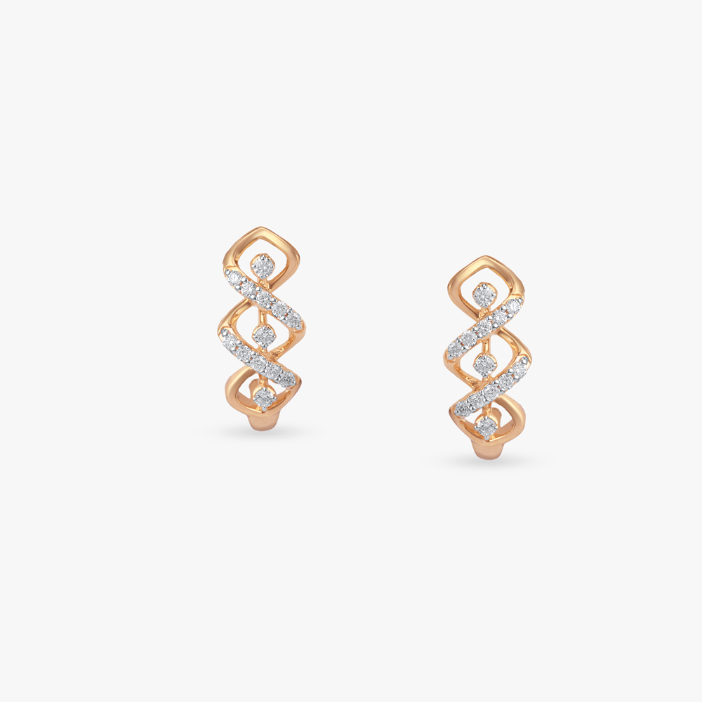 Infinity Twist Diamond Hoop Earrings,,hi-res image number null