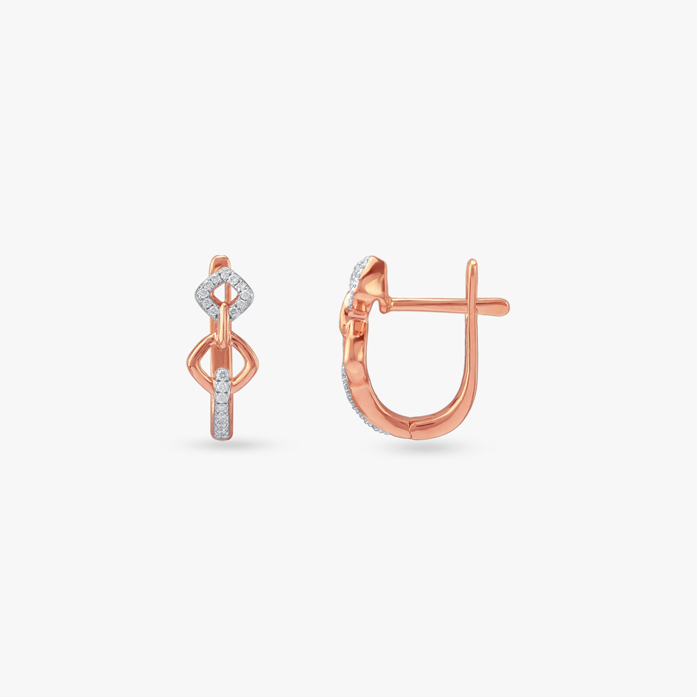 Duo Dimension Diamond Hoop Earrings,,hi-res image number null