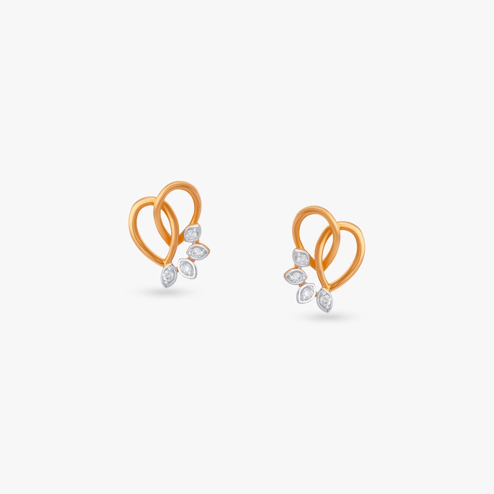 

Intertwined Heart Diamond Stud Earrings