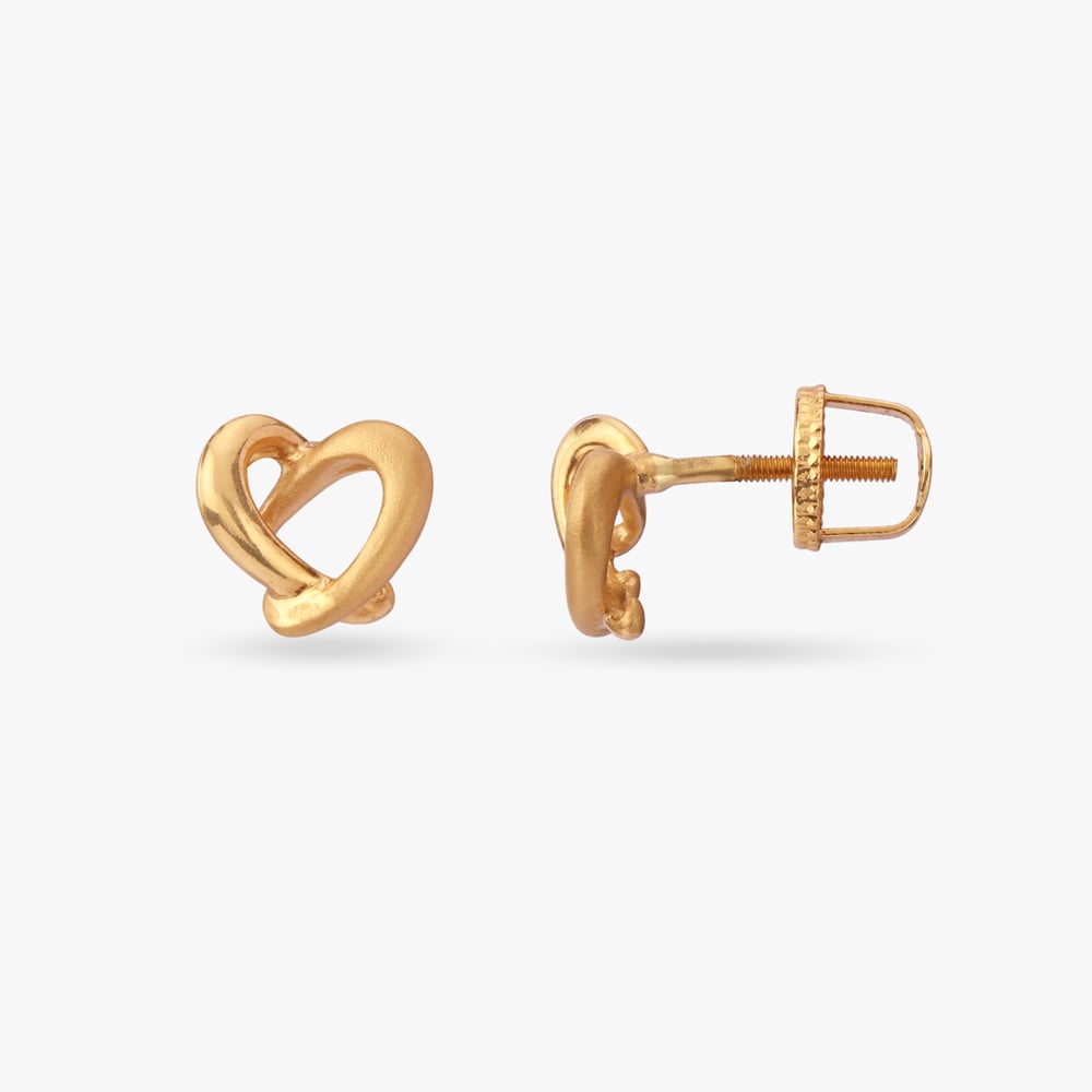 Elegant Gold Stud Earrings,,hi-res image number null