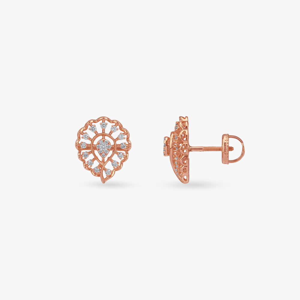 Twinkling Dewdrop Diamond Stud Earrings,,hi-res image number null