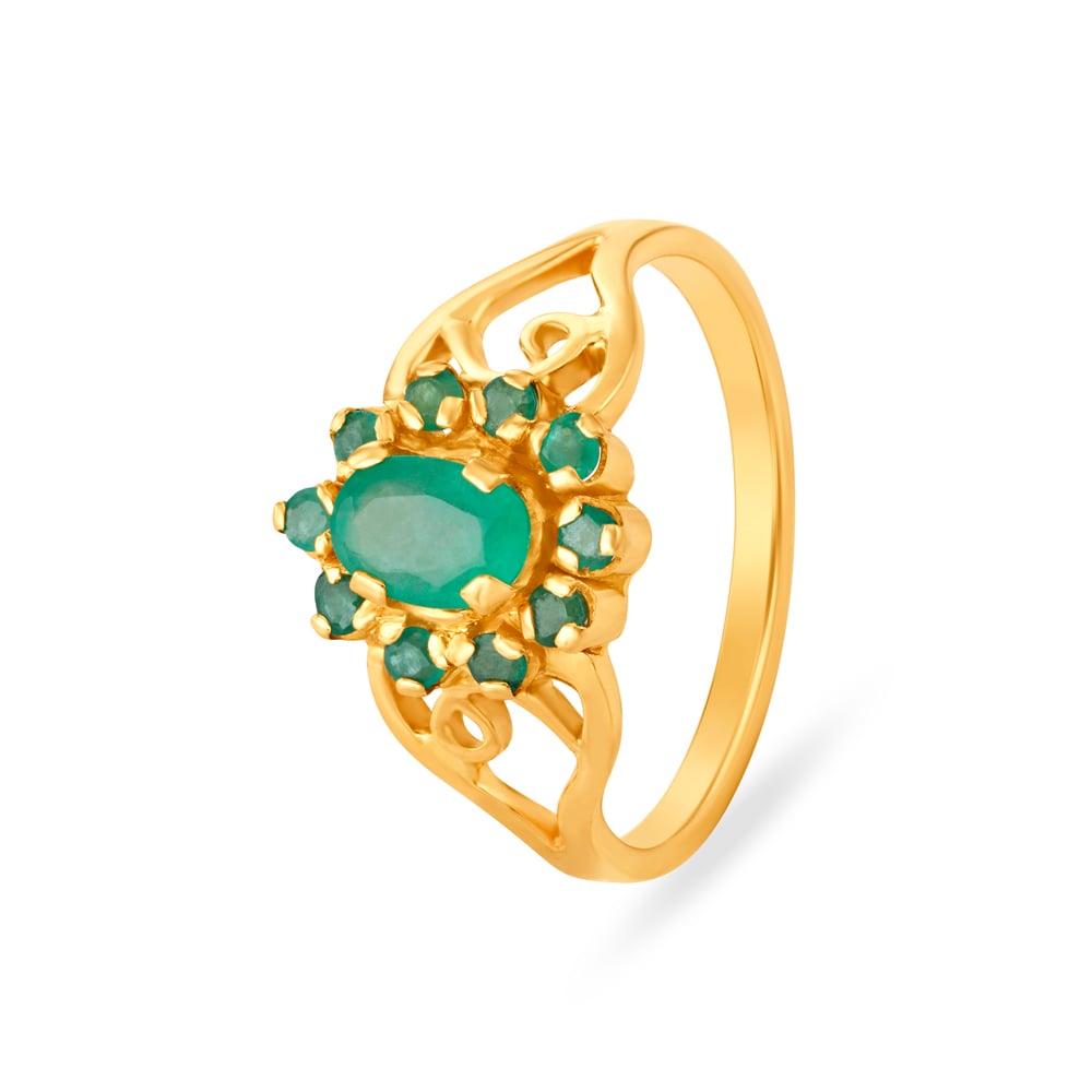 Buy Gold-Toned & Green Rings for Women by La Soula Online | Ajio.com