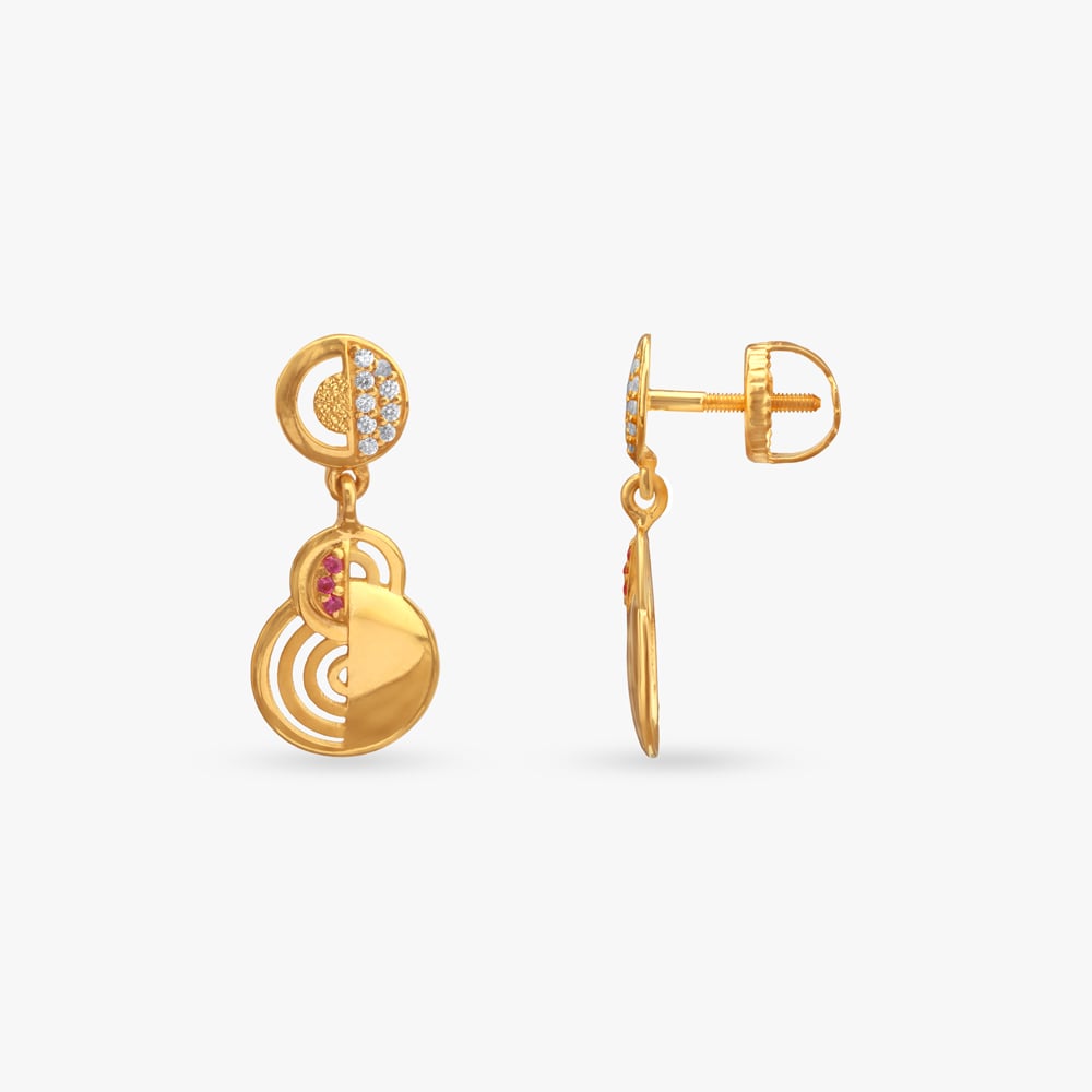 

Dual Orbit Gold Drop Earrings