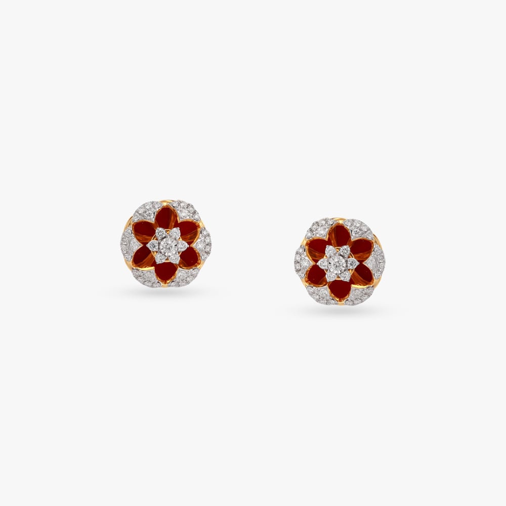 Dewlit Flora Diamond Stud Earrings,,hi-res image number null