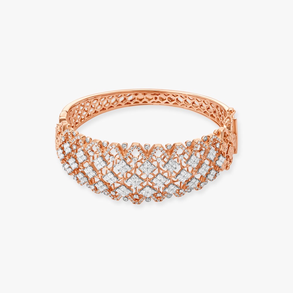 Dazzling Brilliance in Rose Gold Bangle,,hi-res image number null