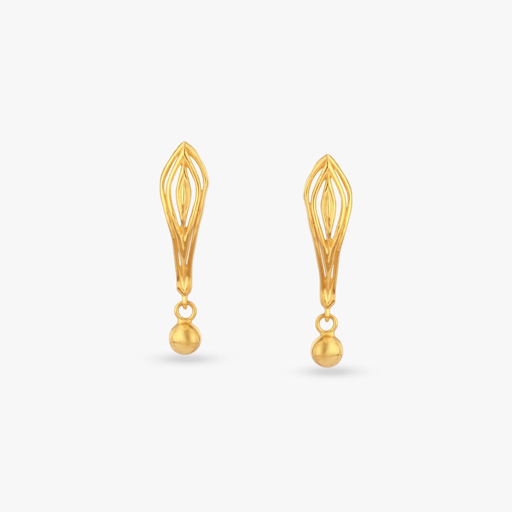 

Flame Leaf Gold Drop Earrings