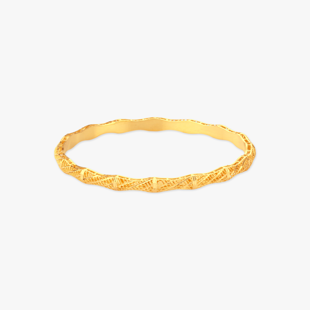 Geometric Rhythm Gold Bangle,,hi-res image number null