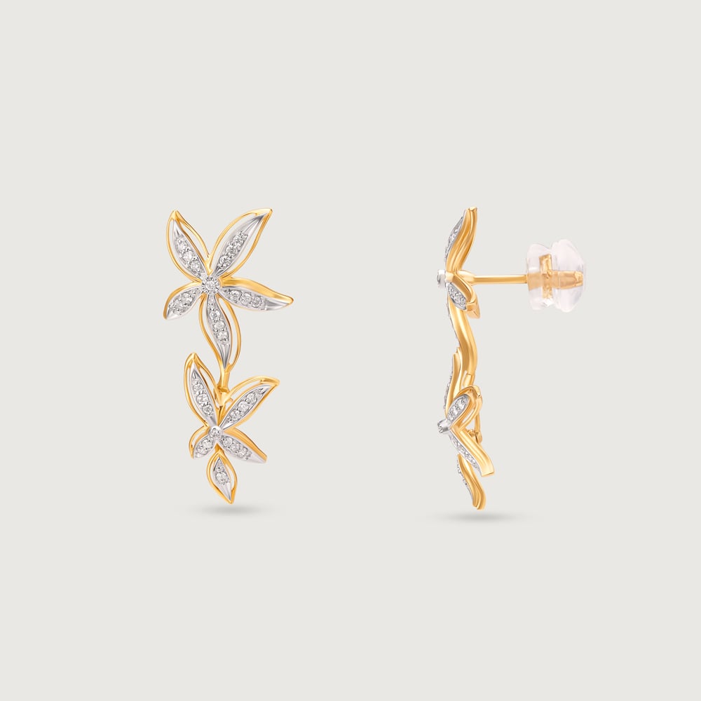 Blossom Cascade Diamond Drop Earrings,,hi-res image number null