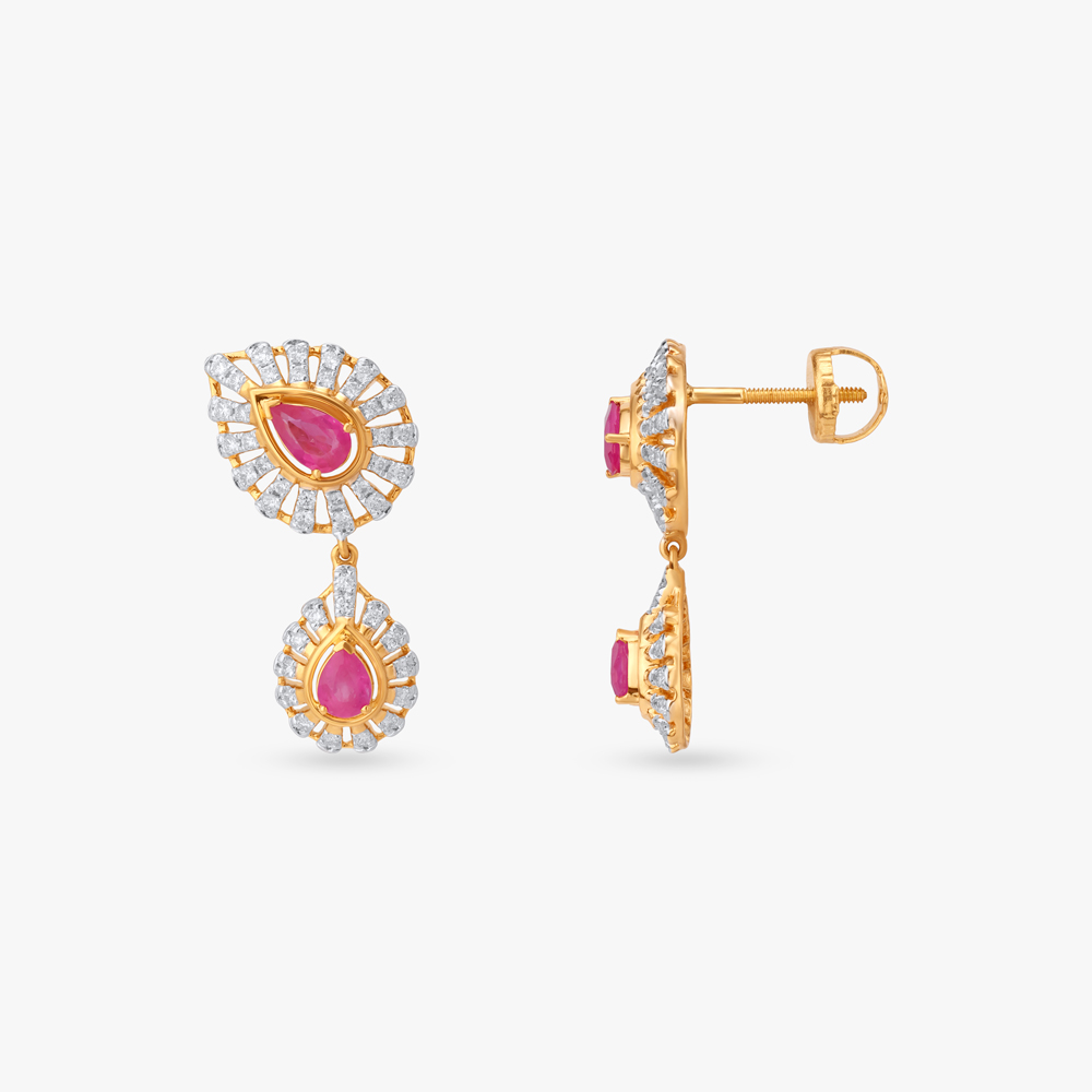 Structured Spark Diamond Drop Earrings,,hi-res image number null