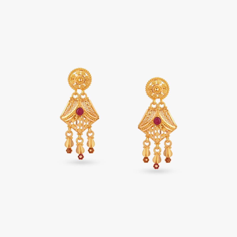 

Regal Tassel Gold Drop Earrings