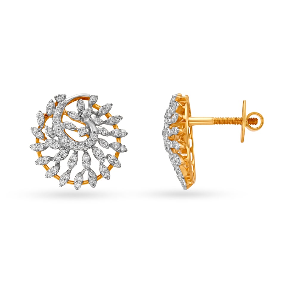 Elegant Diamond Stud Earrings,,hi-res image number null