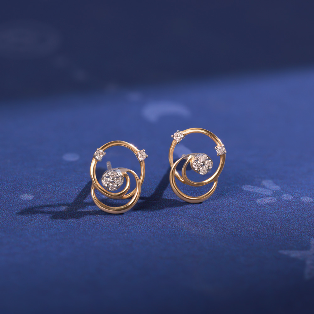 Whispers of the Cosmos 14KT Diamond Stud Earring,,hi-res image number null