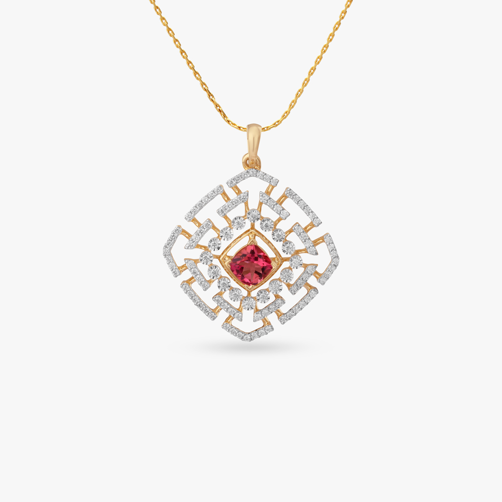 Celestial Grid Diamond Pendant and Earrings Set,,hi-res image number null
