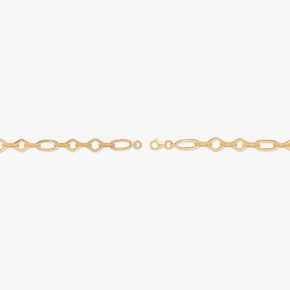 Geometric Link Gold Bracelet,,hi-res image number null