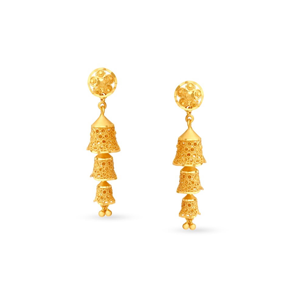 

Bold Layered Gold Jhumkas