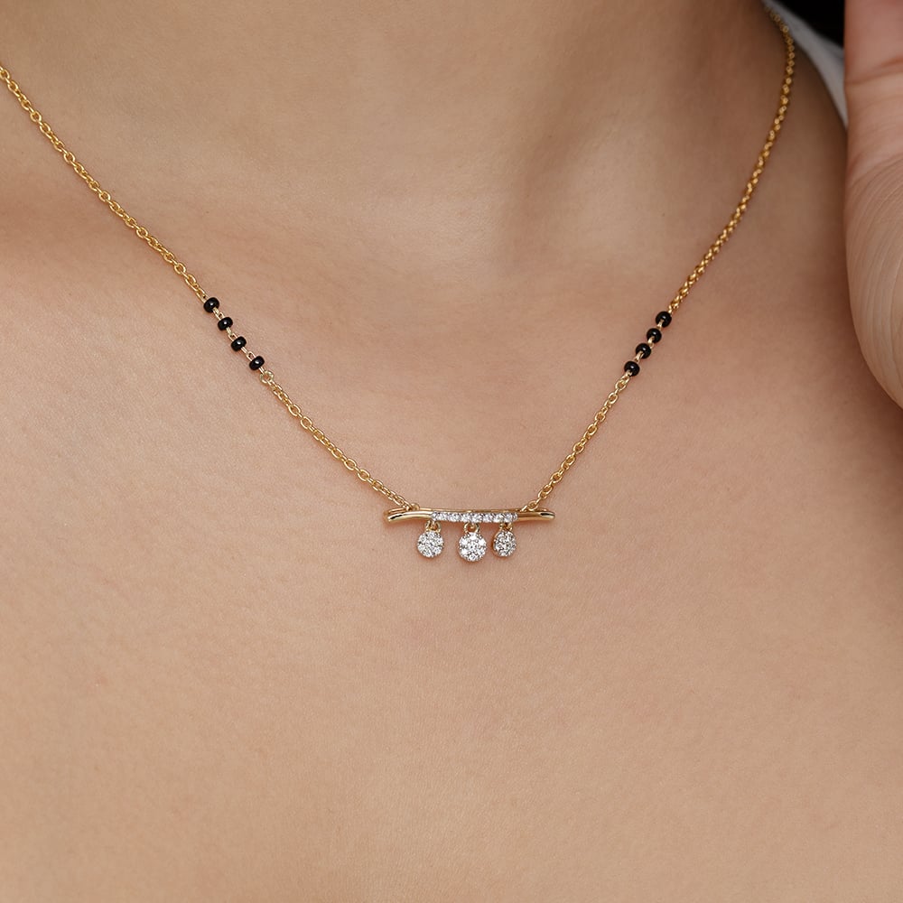 Trinity of Grace Gold and Diamond Vati Mangalsutra,,hi-res image number null