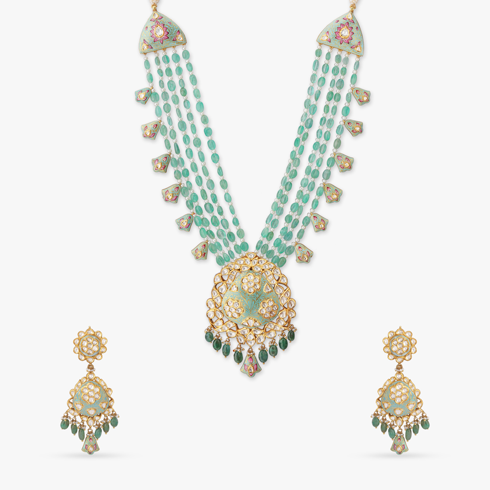 Meenakari Emerald Rani Haar Set,,hi-res image number null