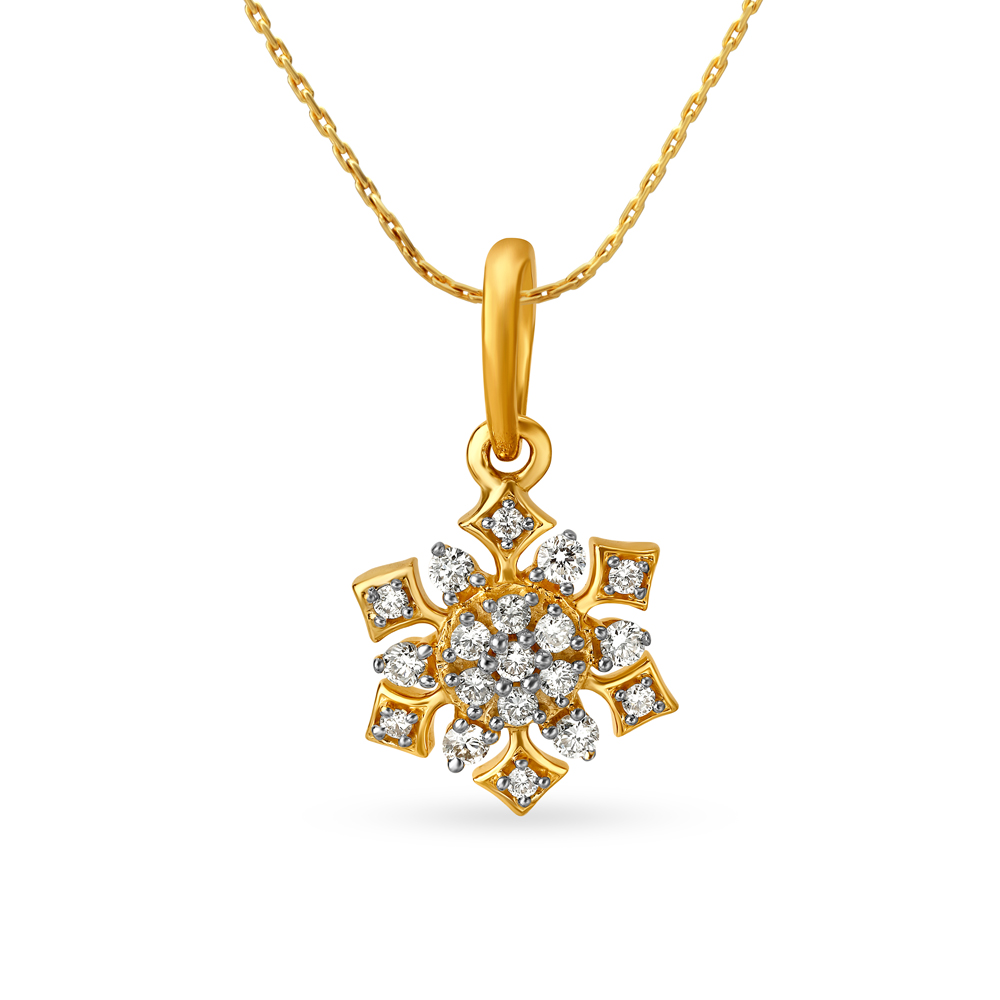 Snowflake gold pendant on sale