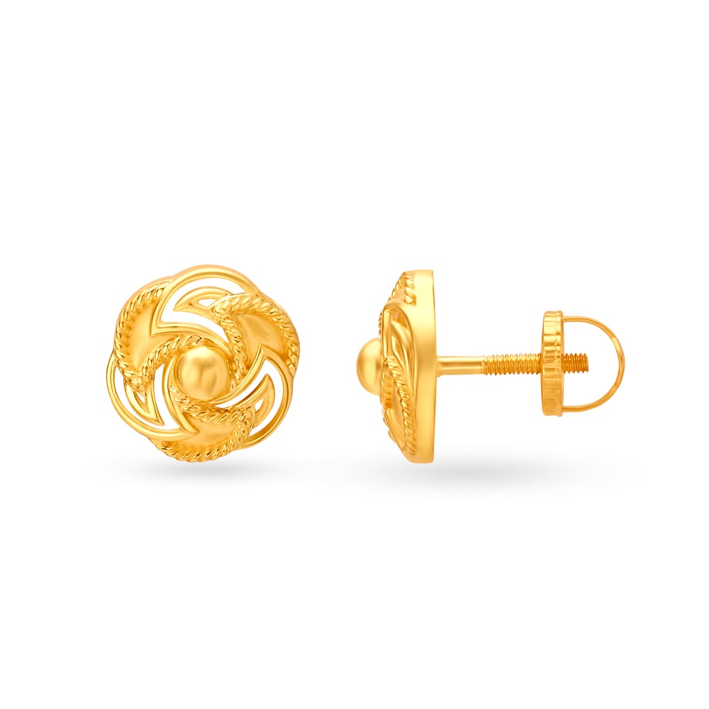 Hypnotic Gold Stud Earrings,,hi-res image number null