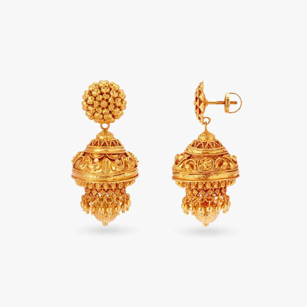Opulent Filigree Gold Drop Earrings,,hi-res image number null
