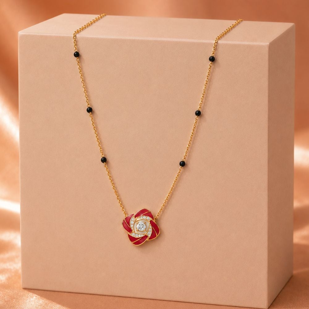 Scarlet Bloom Diamond Mangalsutra,,hi-res image number null