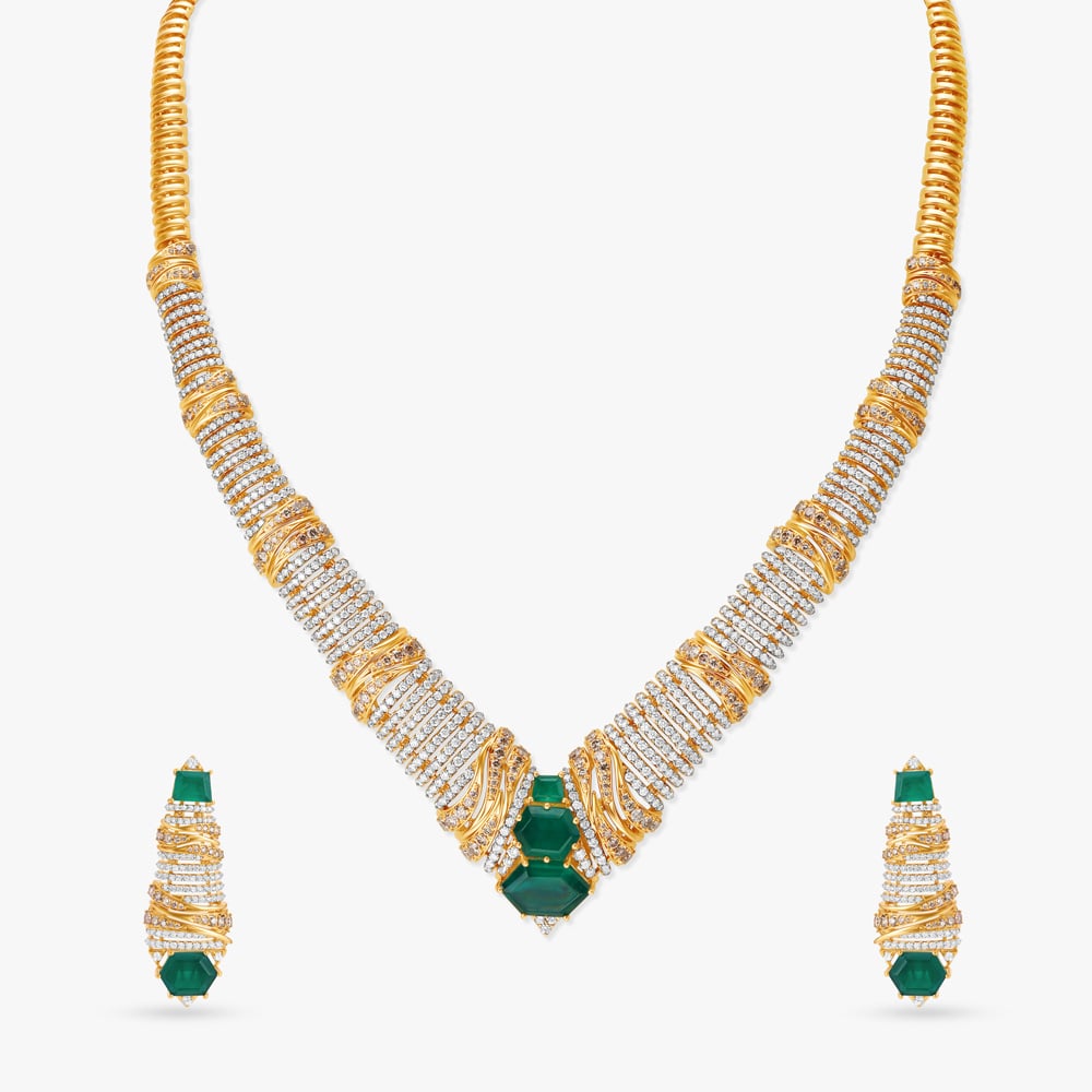 Feline Grace Diamond Necklace Set,,hi-res image number null