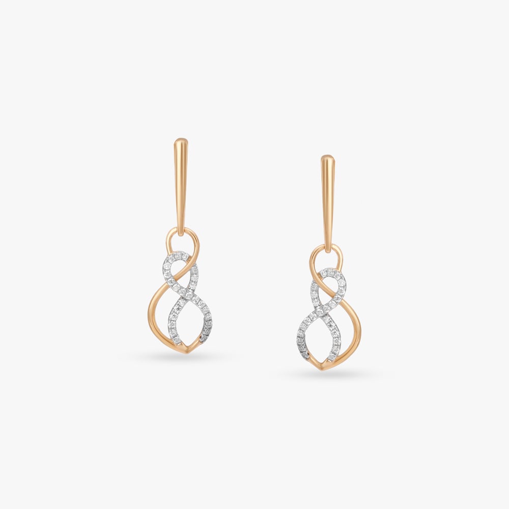 Harmony Wave Diamond Drop Earrings,,hi-res image number null