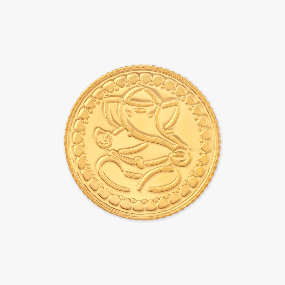 

2 gram 24 Karat Gold Coin with Ganesha Motif