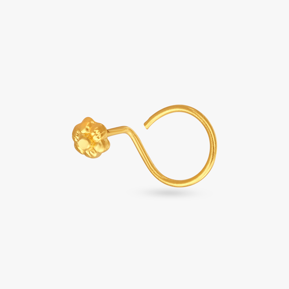 Floral Delight Gold Nose Pin,,hi-res image number null