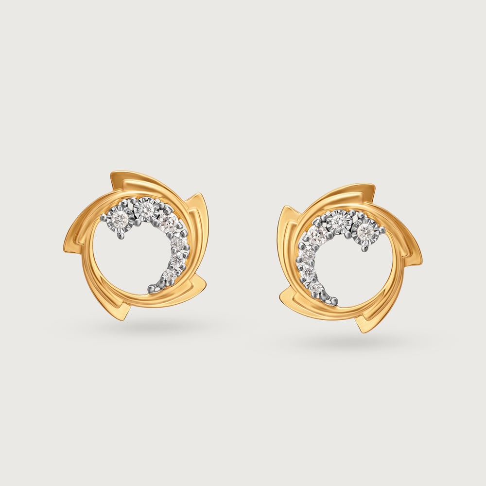 Luminous Flare 14KT Diamond Stud Earrings,,hi-res image number null