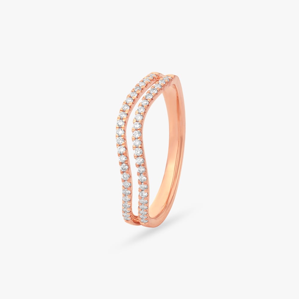 Twin Wave Diamond Finger Ring,,hi-res image number null